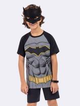 Pijama Manga Curta Batman com Máscara