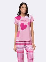 Pijama Manga Curta com Calça em Malha Perfect Touch