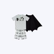 Pijama Manga Curta Halloween Brilha No Escuro Infantil Menino Kyly 1001159 Mescla White