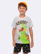 Pijama Manga Curta Infantil Dinossauro com Efeito Brilha no Escuro Pijama Manga Curta Infantil Dinossauro com Efeito Brilha no Escuro