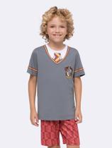 Pijama Manga Curta Infantil Grifinória