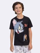 Pijama Manga Curta Infantil Masculino com Calça Tom e Jerry Outline Pijama Manga Curta Infantil Masculino com Calça Tom e Jerry Outline