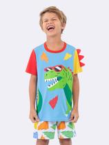 Pijama Manga Curta Infantil Masculino Dinossauros