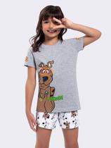 Pijama Manga Curta Infantil Mescla Scooby-Doo