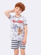 Pijama Manga Curta Listrado Masculino Infantil Tom and Jerry