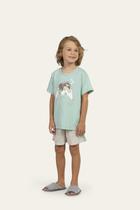 Pijama Manga Curta Masculino Infantil Gravataria em Malha Mescla - Lua Encantada