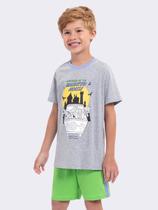 Pijama Manga Curta Masculino Infantil Scooby-Doo Haunted House Brilha no Escuro