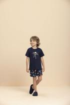 Pijama Manga Curta Masculino Infantil Space em Algodão - Lua Encantada Pijama Manga Curta Masculino Infantil Space em Algodão - Lua Encantada