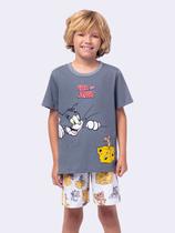 Pijama Manga Curta Masculino Infantil Tom & Jerry Queijo Divertido Pijama Manga Curta Masculino Infantil Tom & Jerry Queijo Divertido