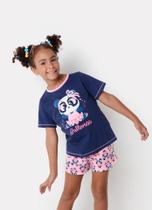 Pijama Manga Curta Menina Algodão Panda Bailarina Puket