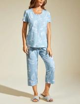 Pijama Manga Curta Recco 16950 Feminina Aberto Capri Algodão T. 44/50