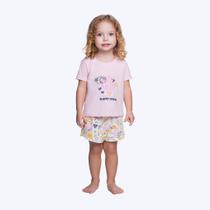 Pijama Manga Curta Rosa Infantil Feminino Have Fun 29810