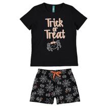 Pijama manga curta trick or treat brilha no escuro malwee kids ref:1000102438 10/12