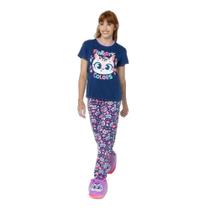 Pijama Manga Curta Viscolycra Feminino Onça - Puket
