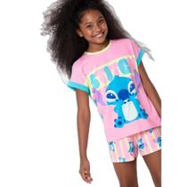 Pijama Manga Curta Viscolycra Menina Teen Estampado Stitch - Puket