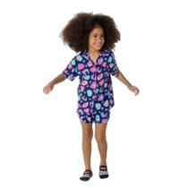 Pijama Manga Curta Viscose Menina Onça - Puket