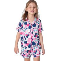 Pijama Manga Curta Viscose Menina Vaca Romântica - Puket