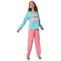 Pijama Manga Longa Algodão Feminino Raposa Confeiteira - Puket Pijama Manga Longa Algodão Feminino Raposa Confeiteira - Puket