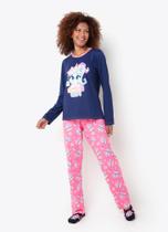 Pijama Manga Longa Algodão Feminino Unicórnio Kawaii - Puket