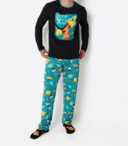 Pijama Manga Longa Algodão Masculino Space Food Puket