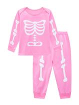Pijama Manga Longa Bebê Esqueleto Brilha no Escuro