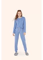 Pijama Manga Longa Com Calça Estampado