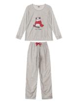 Pijama Manga Longa e Calça Feminino Adulto Baby Doll Roupa De Dormir