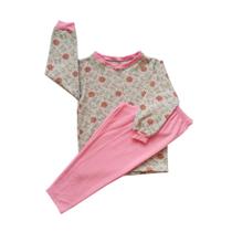 Pijama Manga Longa Infantil de Moletinho Cute e Calça Lisa