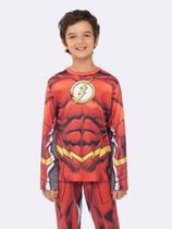 Pijama Manga Longa Infantil Flash com Estampa 3D