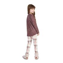 Pijama Manga Longa Infantil Legging Marsala Cor Com Amor