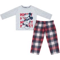 Pijama Manga Longa Infantil Mickey Cinza - Disney - Disney V