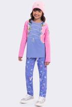 Pijama Manga Longa Infantil Princesa