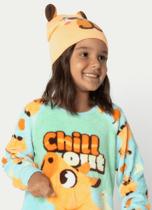 Pijama manga longa kids soft capivara unissex puket tamanho:4