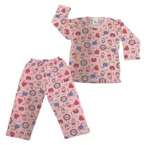 Pijama Manga Longa Menina 100% Algodão Confortável Estampado Pijama Manga Longa Menina 100% Algodão Confortável Estampado