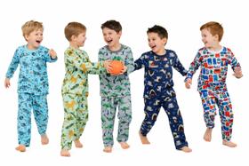 Pijama Manga Longa Menino 100% Algodão Confortável Estampado Pijama Manga Longa Menino 100% Algodão Confortável Estampado