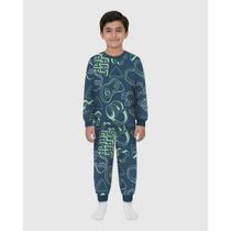 Pijama Manga Longa Menino Brilha Escuro Malwee Ref. 135049 Cor:AzulTamanho:6 Pijama Manga Longa Menino Brilha Escuro Malwee Ref. 135049 Cor:AzulTamanho:6