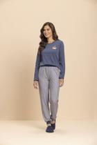 Pijama Manga Longa Para Ficar em Casa em Algodão - Lua Encantada