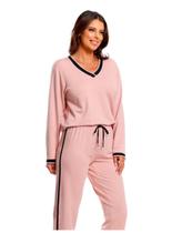 Pijama Manga Longa Paulienne 494.69 Feminino Moletinho Viscose T. 42/48
