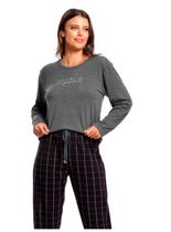 Pijama Manga Longa Paulienne 495.69 Feminino Gola Redonda Viscolycra T. 42/50