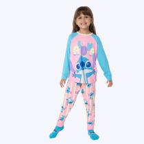 Pijama Manga Longa Stich Infantil Menina Puket 030402939 Rosa