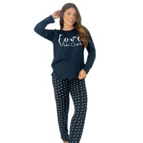 Pijama Manga Longa Suede Estampado Tamara