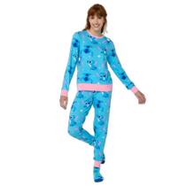 Pijama Manga Longa Ultra Visco Feminino Stitch - Puket