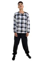 Pijama masculino adulto inverno fleece soft