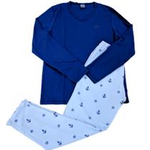 Pijama Masculino Adulto Longo 100% Algodão Inverno - Jucatel
