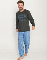 Pijama Masculino Adulto Longo Meia Malha Borth Evanilda 0021