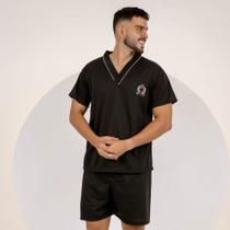 Pijama Masculino Adulto Verão Manga Curta Short