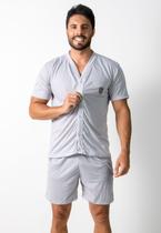 Pijama Masculino Basico Manga Curta Botão Liso Adulto RLC Modas Pijama Masculino Basico Manga Curta Botão Liso Adulto RLC Modas
