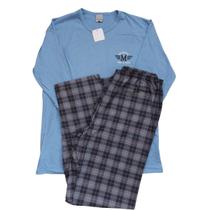 Pijama Masculino Calça Malwee Manga Longa Motorcycle Xadrez Pijama Masculino Calça Malwee Manga Longa Motorcycle Xadrez