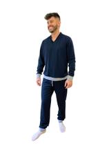 Pijama masculino com punho / Malha / Frio / Inverno