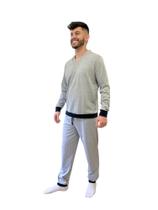 Pijama masculino com punho / Malha / Frio / Inverno